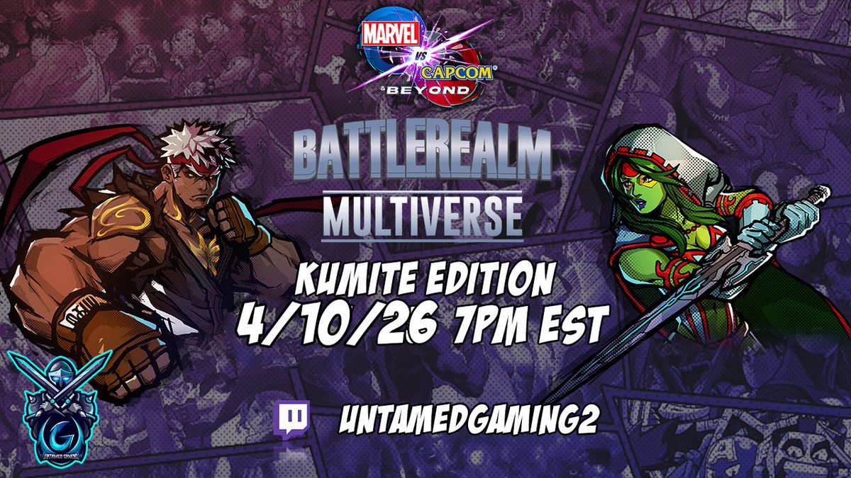 UntamedGaming2's tweet image. LIVE!

MVCI Beyond BattleRealm Kumite Edition 4/10/26 7pm EST (4pm PST)!

Stream: twitch.tv/UntamedGaming2

#MVCIBeyond #MVCIB #UG