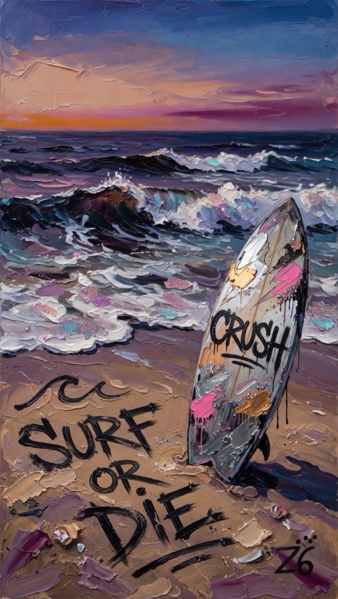 Z6Studios's tweet image. Surf or Die : z6 graffiti glitz art . #Surf #Surfers #Beach Culture .