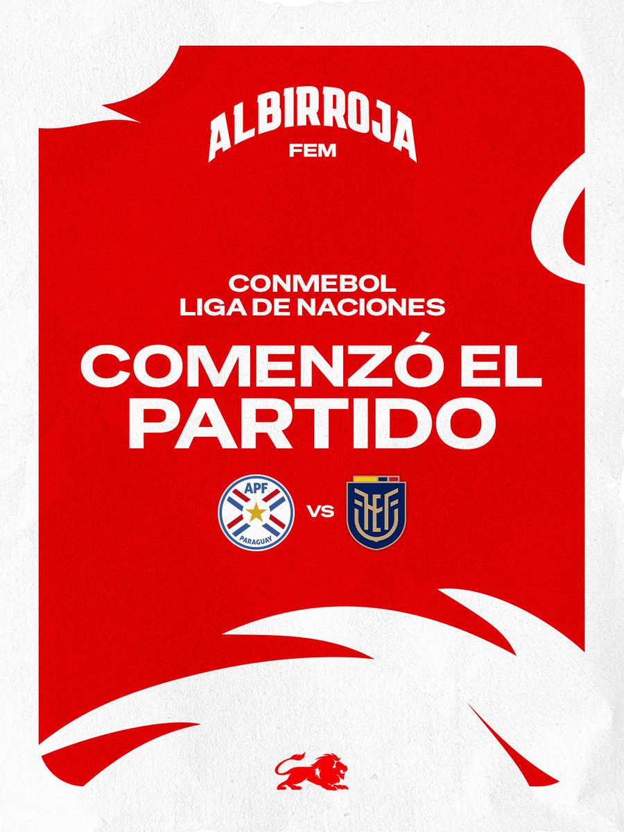 Albirroja's tweet image. ⏱️ 1’

🗣️ ¡Ya juega la #AlbirrojaFEM ⚪️🔴!

🇵🇾 #Paraguay 0
🇪🇨 #Ecuador 0

⚽ CONMEBOL #LNF - Fecha 5
💻 Canal de YouTube de CONMEBOL

#VamosParaguay 🇵🇾