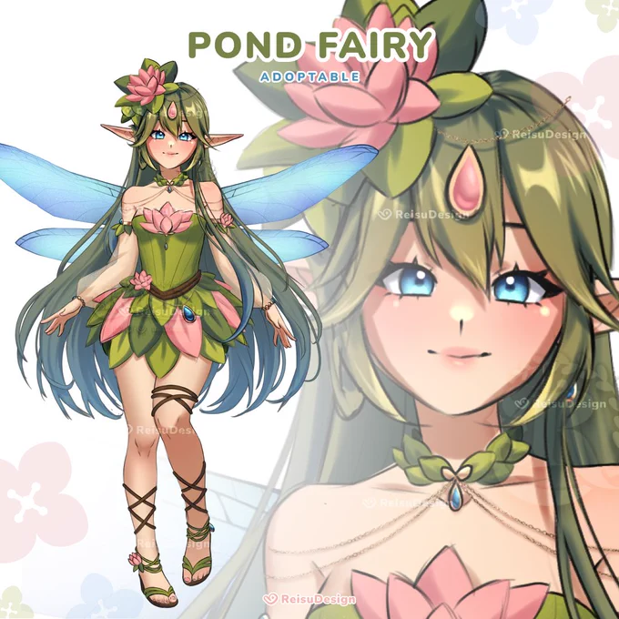ADOPTABLE - Pond Fairy €50 EUR Adopt on VGen #VGen #VGenShop #adoptable