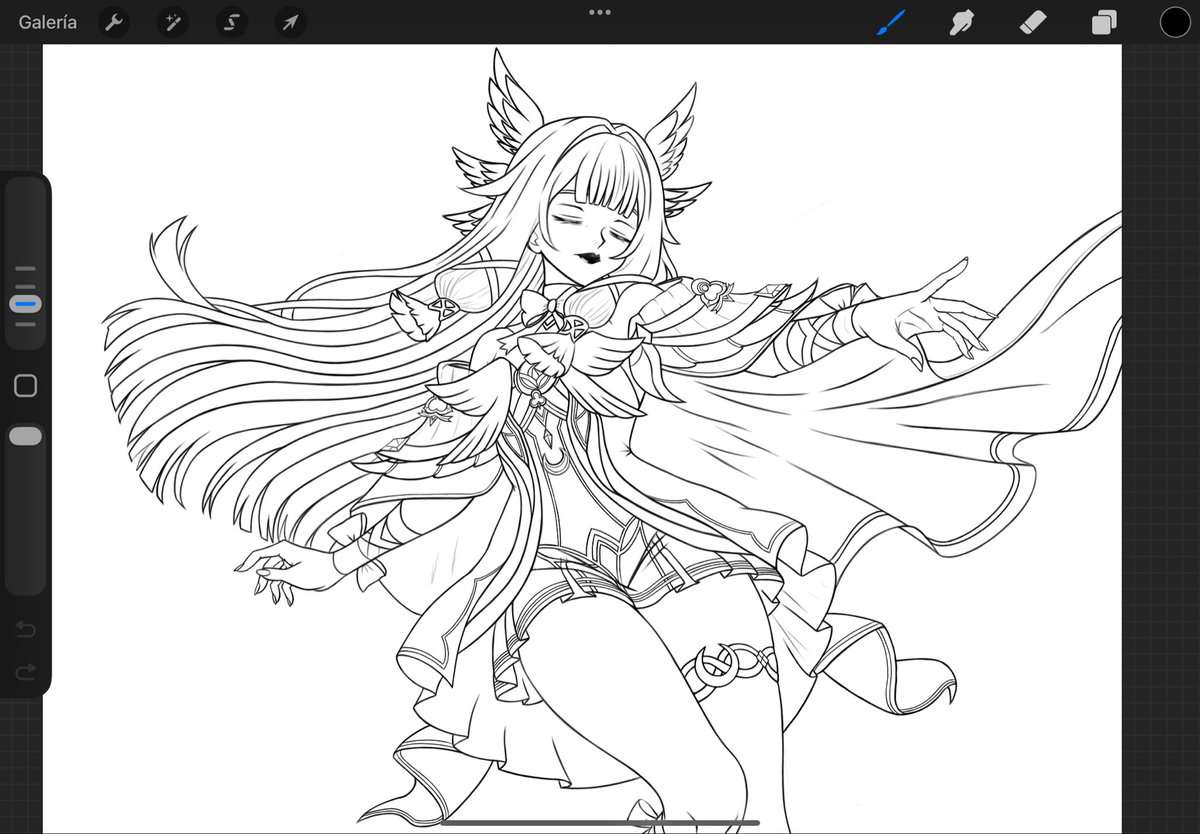 Shiki_Blue2's tweet photo. line art finished 🙌🤍

#GenshinImpact #Columbina #illustration https://t.co/iWhXW5ETv5