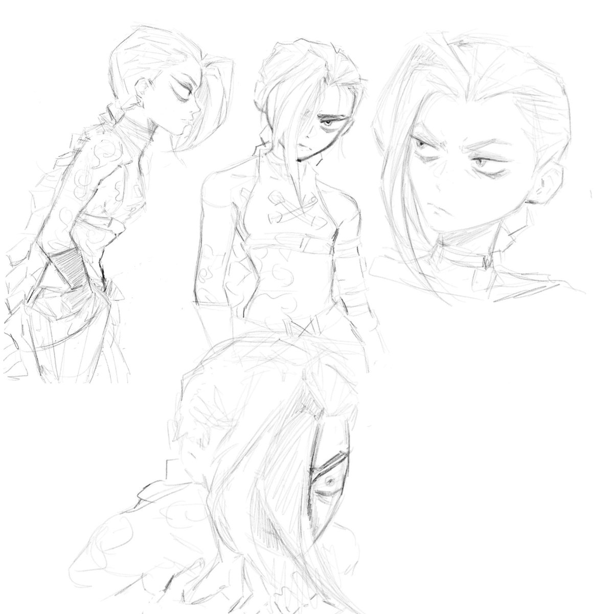 ibonetalks's tweet photo. Some sketches of jinx and Caitlyn https://t.co/NRzI7UuhEs