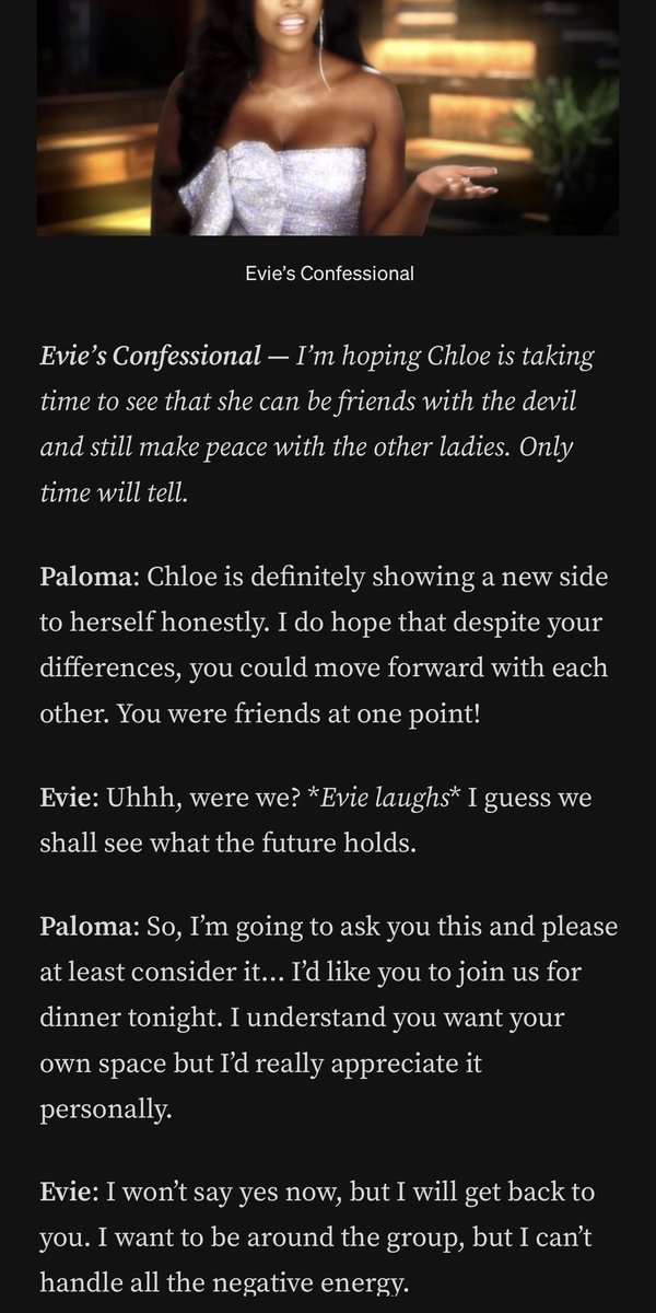 I hear <a href="/realpaloma_tf/">Paloma Thomas-Fox</a> and I respect the ask 😌 but I’m not in the business of forcing harmony where it doesn’t naturally exist. Dinner tonight is about energy and I’m protecting mine. We’ll see how the night unfolds. #RHOTM #SaintBarts #Boundaries