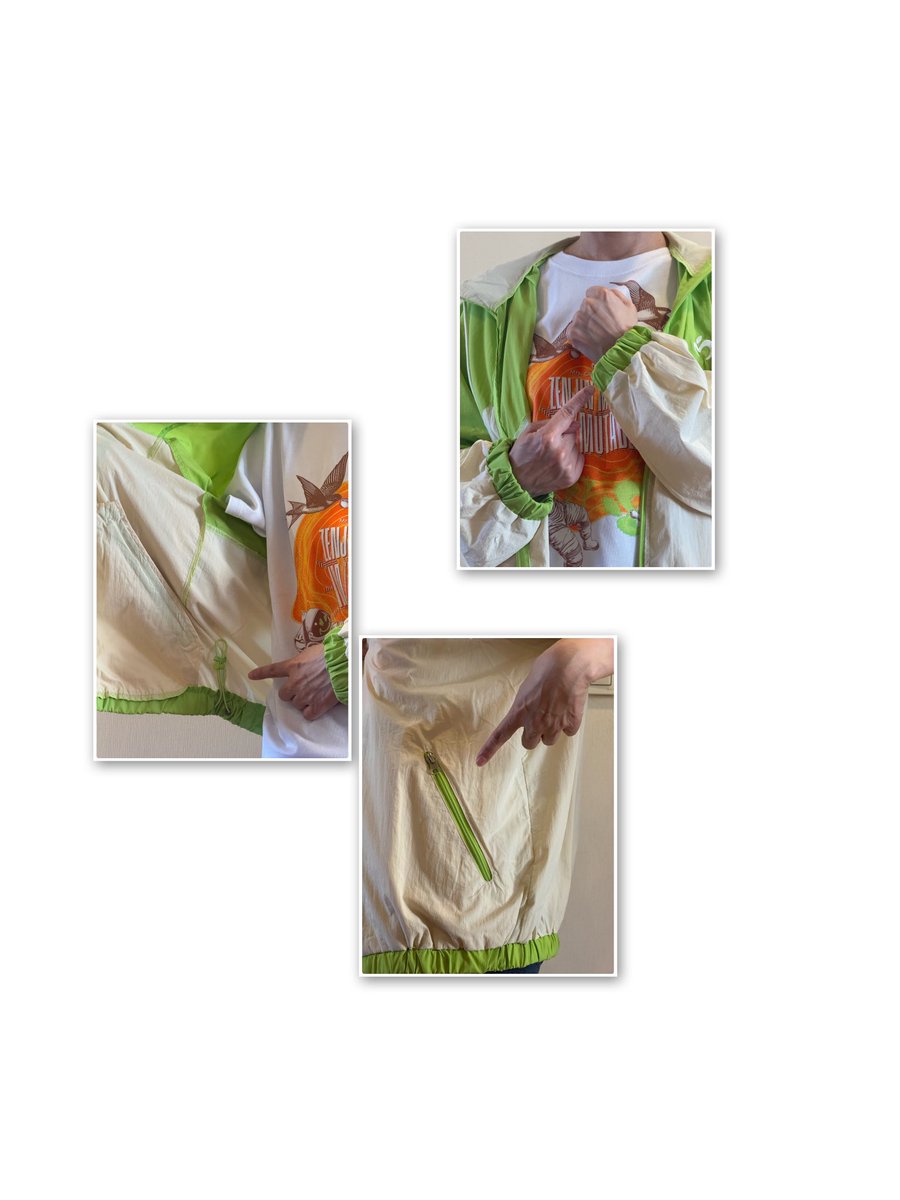 RIRI2000JAMS's tweet image. 【ゼンジンウェアご紹介】
身長160センチ普通体型のBBAで良ければ、ゼンジンウェアのサイズ感などの参考に🧡
ナイロンパーカーは、袖にゴム、腰には絞り、ポッケはジッパーがついてて、めちゃ使いやすそう🥰
リストバンドは2段階調節🉑

#ゼンジン未到とイミュータブル 
#MrsGREENAAPLE 
#グッズ