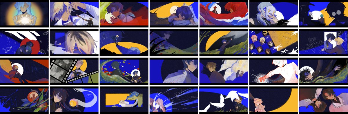 wrenkos's tweet photo. i don't know how reasonable it is to post all the stills onto twitter unfortunately, considering there's 28 main pieces...? here's all of them at once i suppose. lol. maybe i'll make a thread of them later but this'll do for now https://t.co/12LciG3704