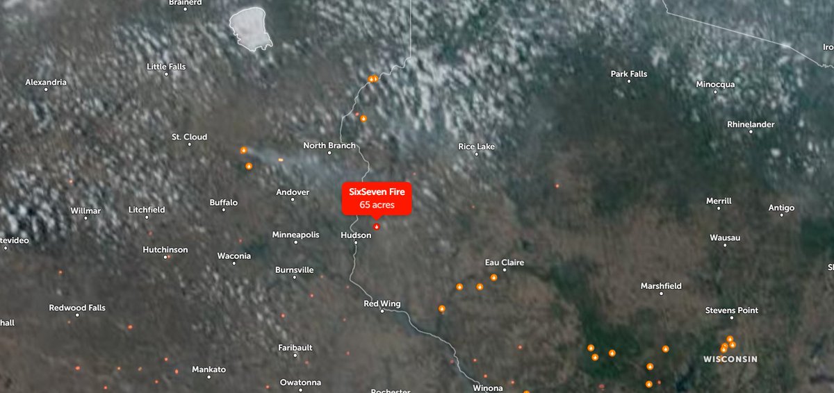 VortixWx's tweet image. You're not gonna believe this but we have the SixSeven Fire that's nearly 67 acres in New Richmond, #Wisconsin. 
#WIwx #firewx