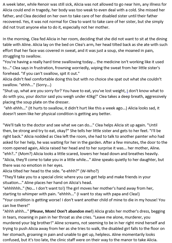 JasinyTops's tweet image. Continuation of the Clea and Alicia fanfic ("My Sister is Disabled")

This time there's more action, Aline does something dramatic that makes Clea show her badass side when she protecting Alicia, and there's also a new plot direction. Enjoy!
