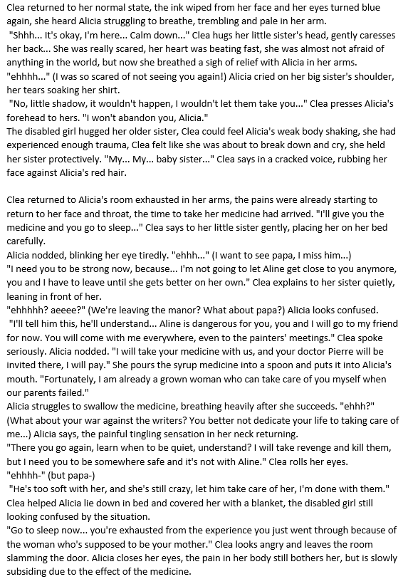 JasinyTops's tweet image. Continuation of the Clea and Alicia fanfic ("My Sister is Disabled")

This time there's more action, Aline does something dramatic that makes Clea show her badass side when she protecting Alicia, and there's also a new plot direction. Enjoy!