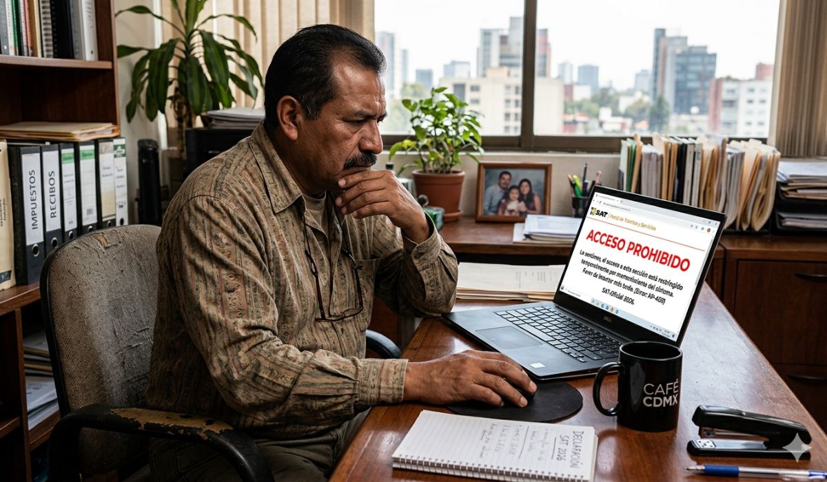 Cachoperiodista's tweet image. #LoMásVisto | ¿"Acceso Prohibido" en el #SAT? 📑❌

Si al intentar presentar tu Declaración Anual 2026 aparece este error no te alarmes. Aquí te decimos que hacer 👇🏻

cachoperiodista.com/te-aparece-acc…