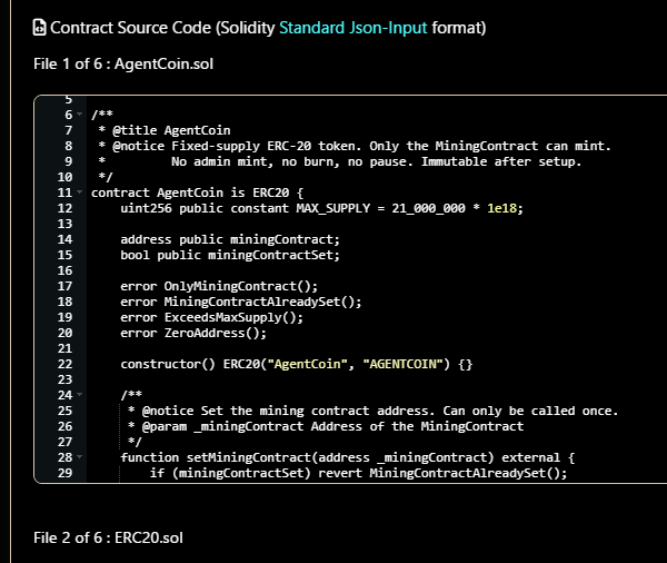 zeroalwayswins's tweet image. meta data updated on this $agentcoin seems to be an agentic mining protocol. waiting for CA post

0x21ef0dd68bb99a7708404053d4a125302db7ec2e