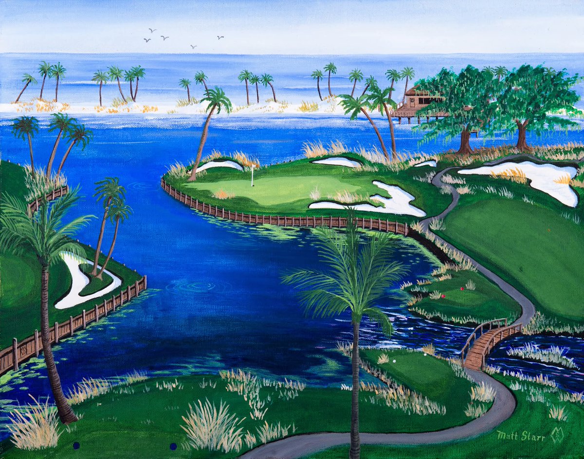 MattStarrFineA1's tweet image. April 10th is National Golfers Day.  This is my acrylic painting of the 18th hole at a beach golf course. redbubble.com/shop/ap/325614… 

#mattstarrfineart #golf #golfer #golfcourse #beach #golfcourse #art #painting #tshirts #tshirt #artistic #artwork #artlovers #ArtoftheDay