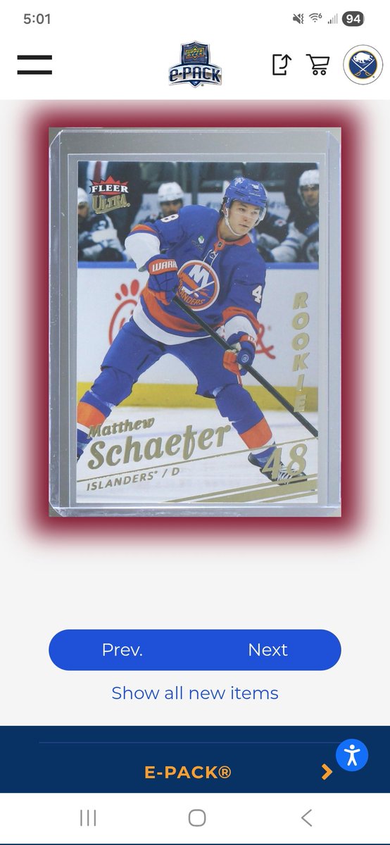 ProfReidVDun's tweet photo. @CardPurchaser Upper deck epack 2 pack special. Gold rookie out of /250 https://t.co/X0PHpsBE1W
