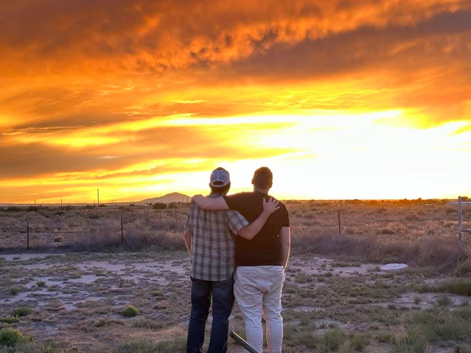 New Mexico has some amazing sunrises and sunsets. Here is a sunset I got to share with my oldest son. Night everyone.