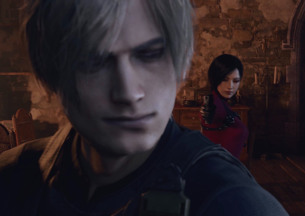 sehaniine's tweet photo. leon’s stupid smirk when he realises it’s ada and ada not putting her finger on the trigger because she never had any intention of hurting him. yeah.. i know what you are https://t.co/k2MMA08sGd