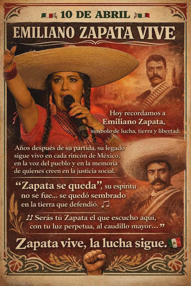 Y hoy recordamos a Emiliano Zapata. Con zapata vive.
#unasangre
#liladowns