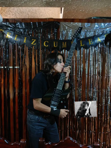 Peep the Birthday Cake!! (and me posing as Jason Becker)