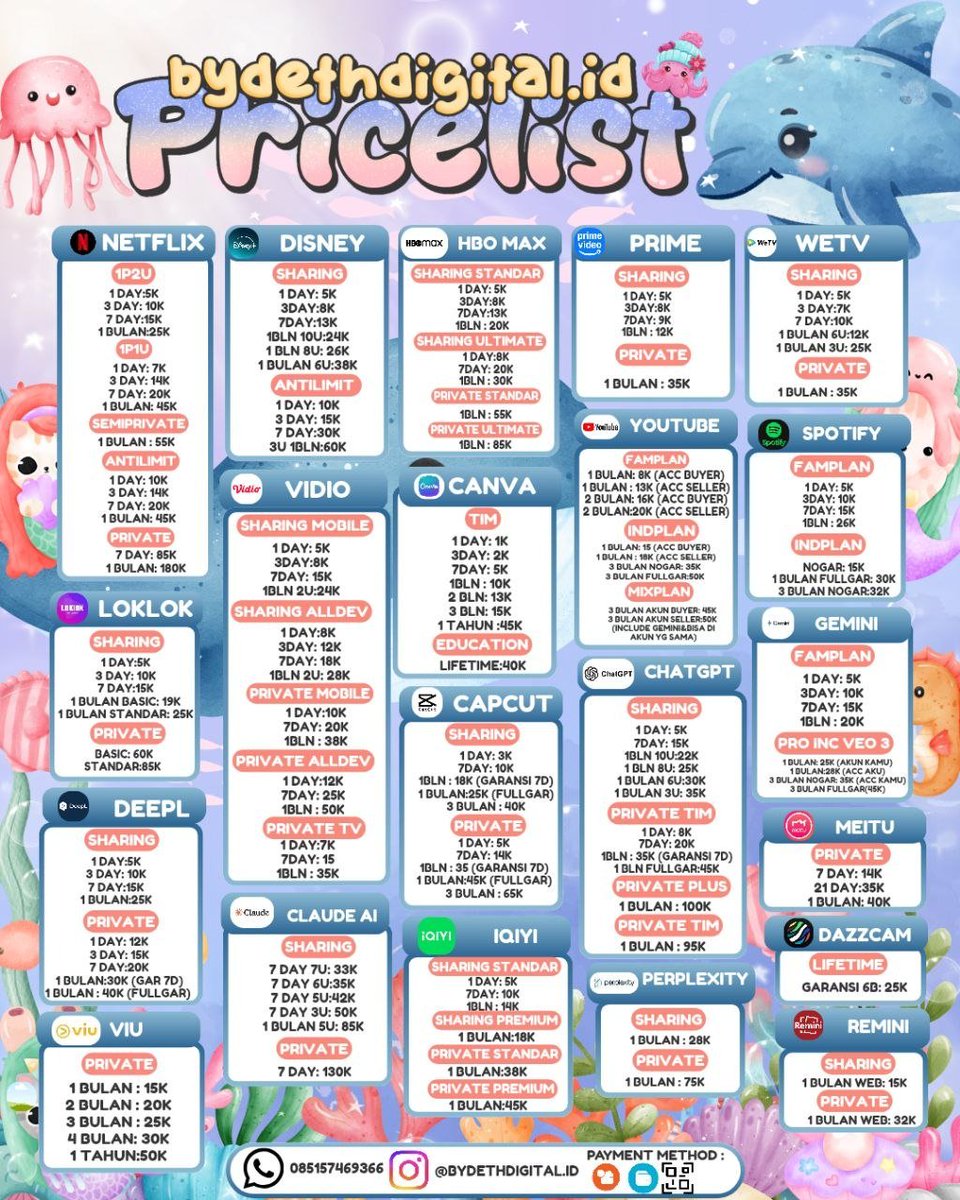 gelagxt's tweet image. WTS WTB SEWA LANGGANAN

netflix disney capcut canva claude ai hbo max appmus remini dazzcam vidio deepl spotify iqiyi meitu wink loklok youtube prime gemini viu chatgpt zoom appmus quillbot melolo dramabox vsco oldroll catchplay picsart goodnotes shortmax  getcontac

#zonauangㅤ