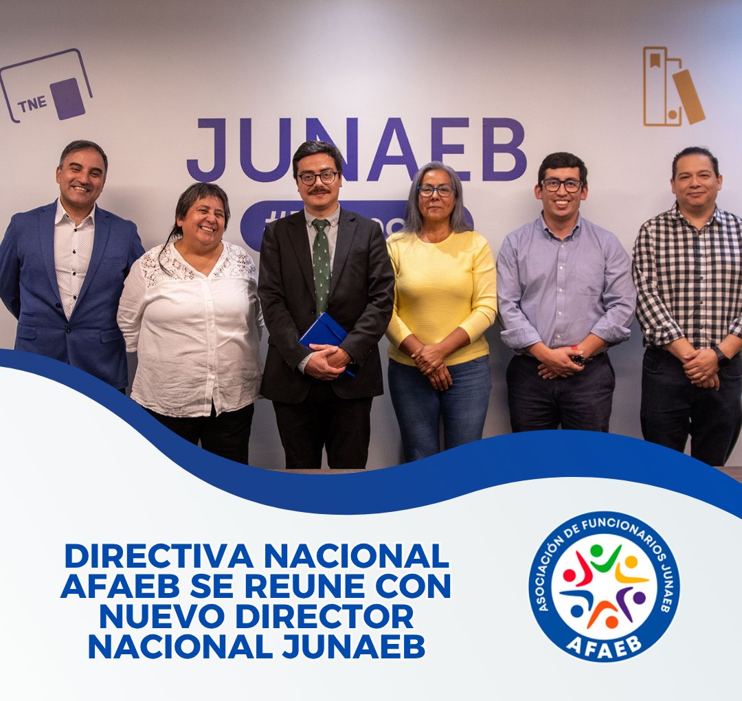 afaeb_nac's tweet photo. Directiva Nacional de AFAEB se reunió con el nuevo Director Nacional de JUNAEB, Fernando Peña, junto a su jefe de gabinete.
👥 Compromiso renovado con el servicio público y 
🤝 Transparencia, diálogo y defensa de derechos nos guían. ✨ Por un trabajo digno, humano y justo. https://t.co/oGhHLanMYw