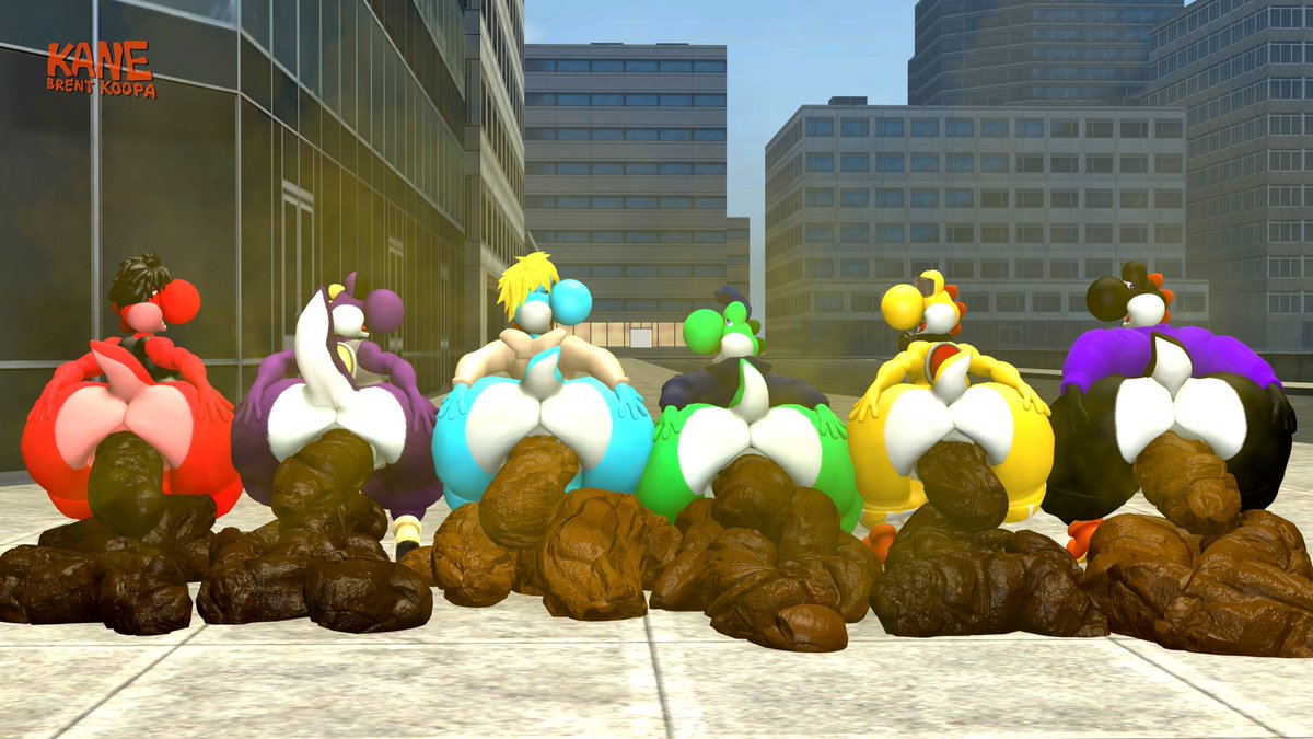 NastyBrownKoopa's tweet photo. And after every fart, sometimes, poop comes out too!
Plenty of it comes out from those huge Yoshi butts~

Ft. @UCoverBernard, @DipperIsGross, Wesley (owned by anonymous), Joseph (owned by me), @DJGayshi
and Volo (@Nasttech's).

#SFM #Scat #Nintendo #Yoshi https://t.co/hZK5XSBrUv