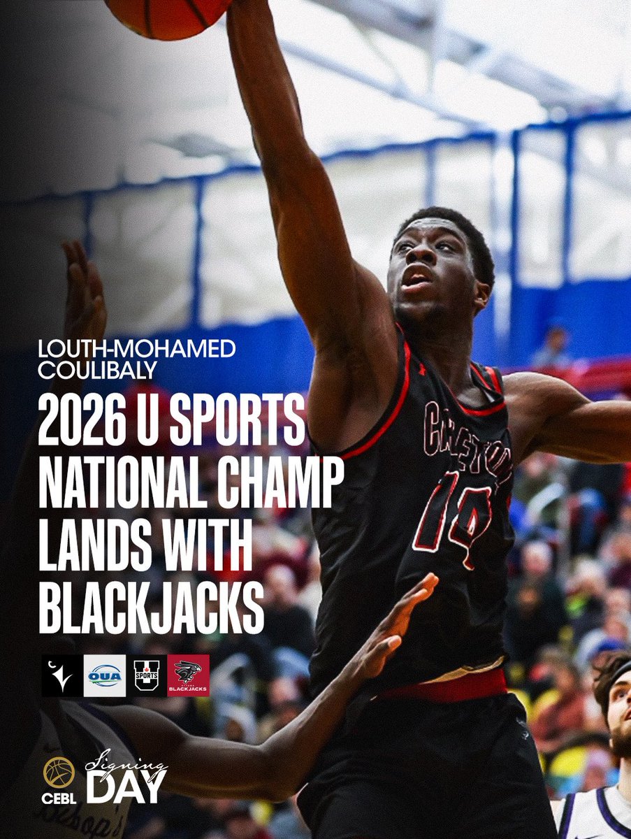 CEBLeague's tweet photo. ⚡SIZE & PRESENCE
Out of @CURavensBBall , Ottawa native Louth-Mohamed Coulibaly joins the @ott_blackjacks after ranking among @USPORTSca ’ top rebounders while shooting over 60% from the field.
Read more at https://t.co/qPVnqMDcQa
#CEBLSigningDay https://t.co/Z3JAJWdals
