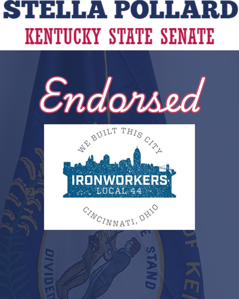 stella4ky's tweet photo. A huge thank you to @TheIronworkers local #44 for their endorsement. Iron workers helped build NKY+ will continue to be essential in meeting the infrastructure needs of our future. I’m honored to have the endorsement of those who keep our communities strong. #ironworks #stella4ky https://t.co/wGd1vwpNYb