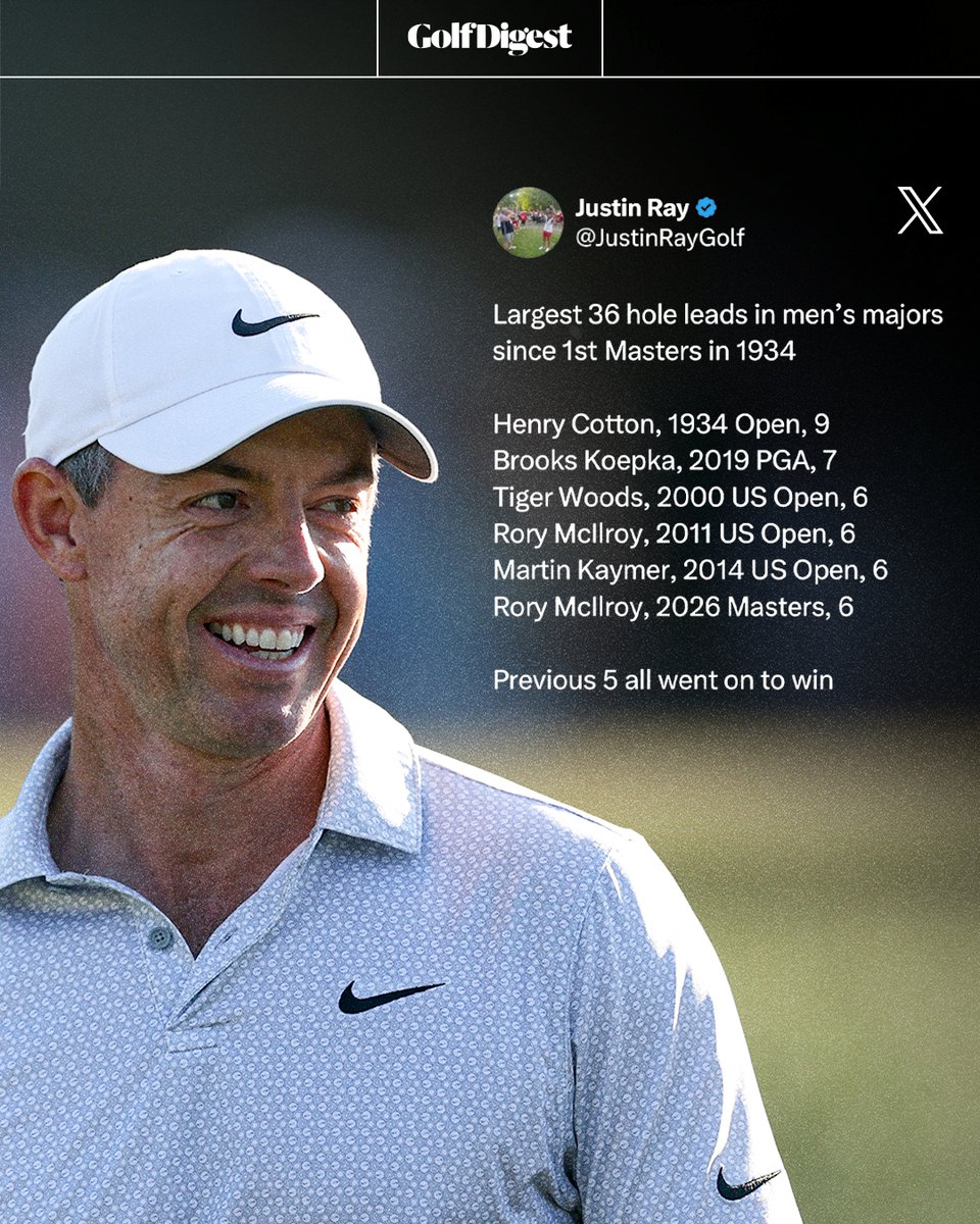History is on Rory's side. 👀

(H/T: <a href="/JustinRayGolf/">Justin Ray</a>)