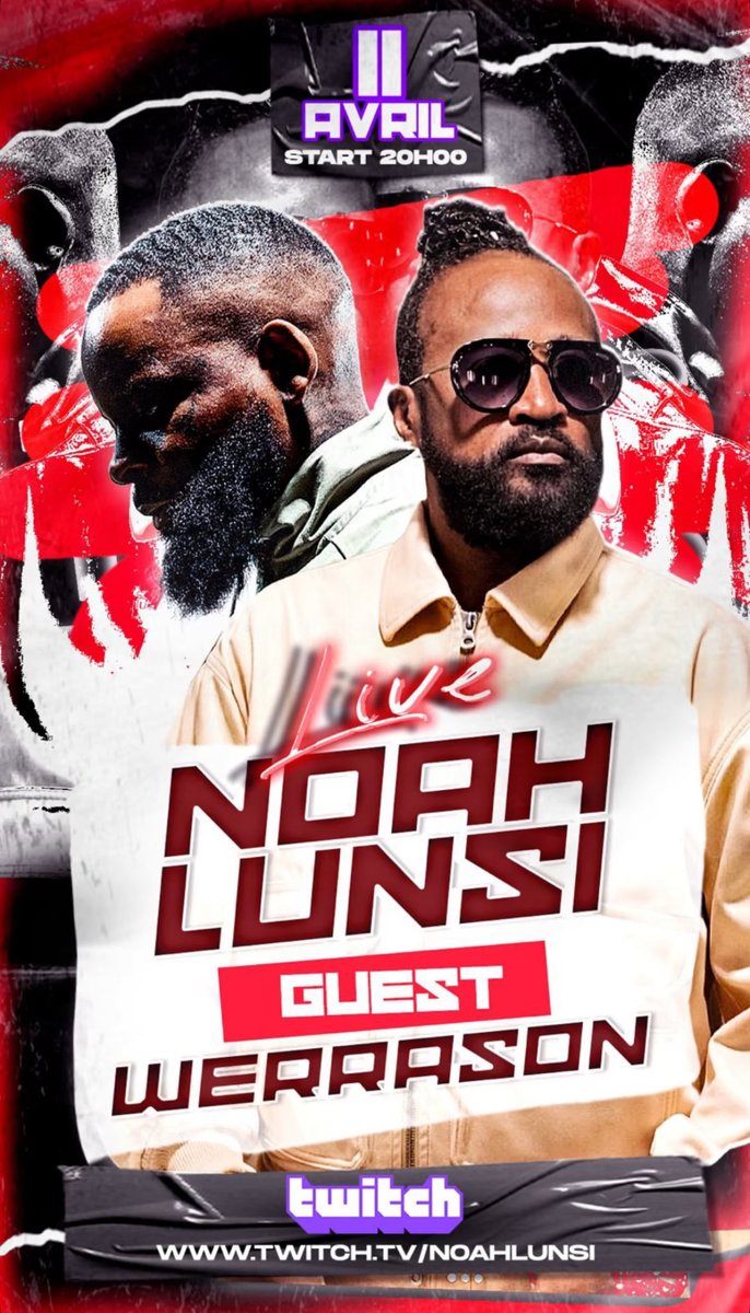 🚨On se donne rendez-vous AUJOURD’HUI à 20h avec <a href="/Noah_Lunsi/">Noah Lunsi 🥷</a> X <a href="/Werrason_001/">Werrasonofficiel</a> en live TWITCH🔥🔥

🔗FOREST NATIONAL 4 JUILLET 🇧🇪🇧🇪
forest-national.be/evenement/werr…