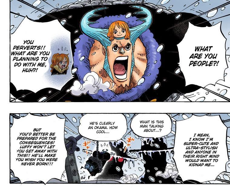 LuNami4ever's tweet photo. @namirina97 The same arc where Nami thinks the Yeti cool brothers kidnapped her because she thought they were into her "she forgot she was in Franky's body" and said that Luffy would beat them up for even touching her🤧 https://t.co/dZQVC0Mt1O