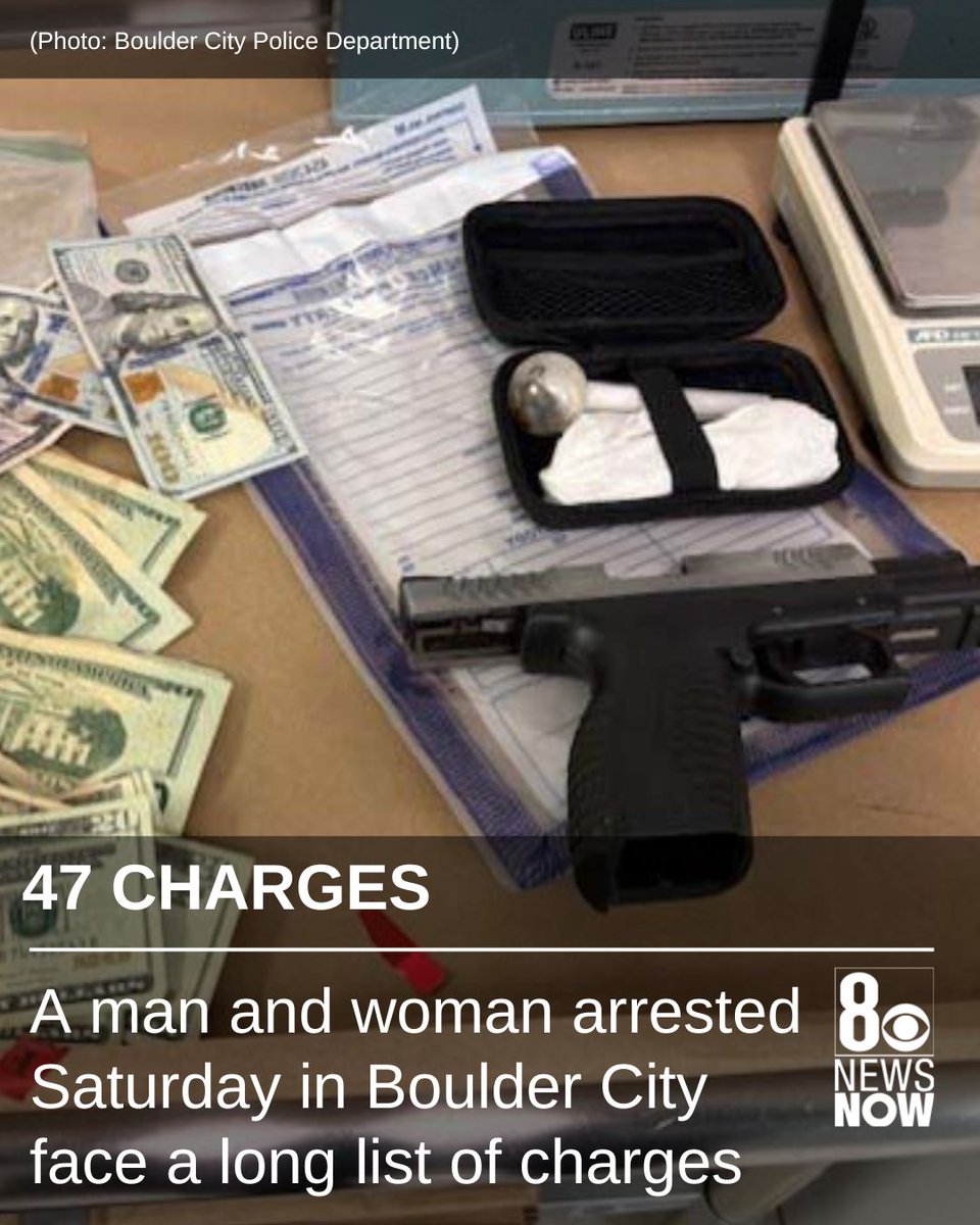 8NewsNow's tweet photo. Boulder City Police spotted a car with no registration, and the arrests produced a long list of charges surrounding identity theft. #8NN https://t.co/MGIXpwBkGE https://t.co/NnaUpMJIvf