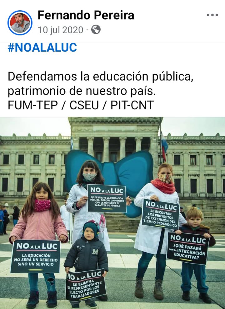 Recuerdan cuando el Presidente del FA decía que la LUC iba a privatizar la educación y usaba niños con panfletos? 
Bueno, ahora sigue mintiendo como en ese momento.