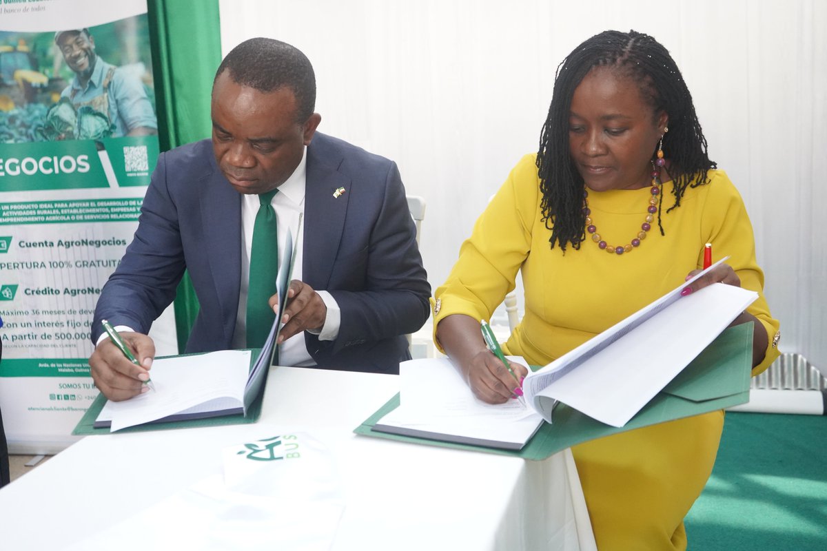UNDP_EG's tweet photo. BANGE y el PNUD firman un MoU para fortalecer el sector privado, impulsar las MiPymes y promover la innovación en Guinea Ecuatorial.

🌱 El Proyecto Agrobusiness apoyará el empleo, la productividad y la seguridad alimentaria.

#PNUD #BANGE #Agrobusiness @bangeoficial @AfDB_Group https://t.co/utcDAv0Tch