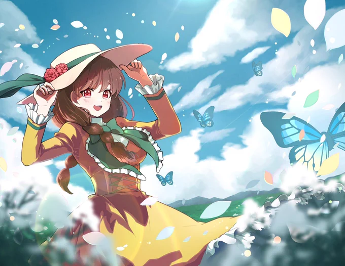 #無言で帽子をかぶったイラストを貼る見た人も貼る