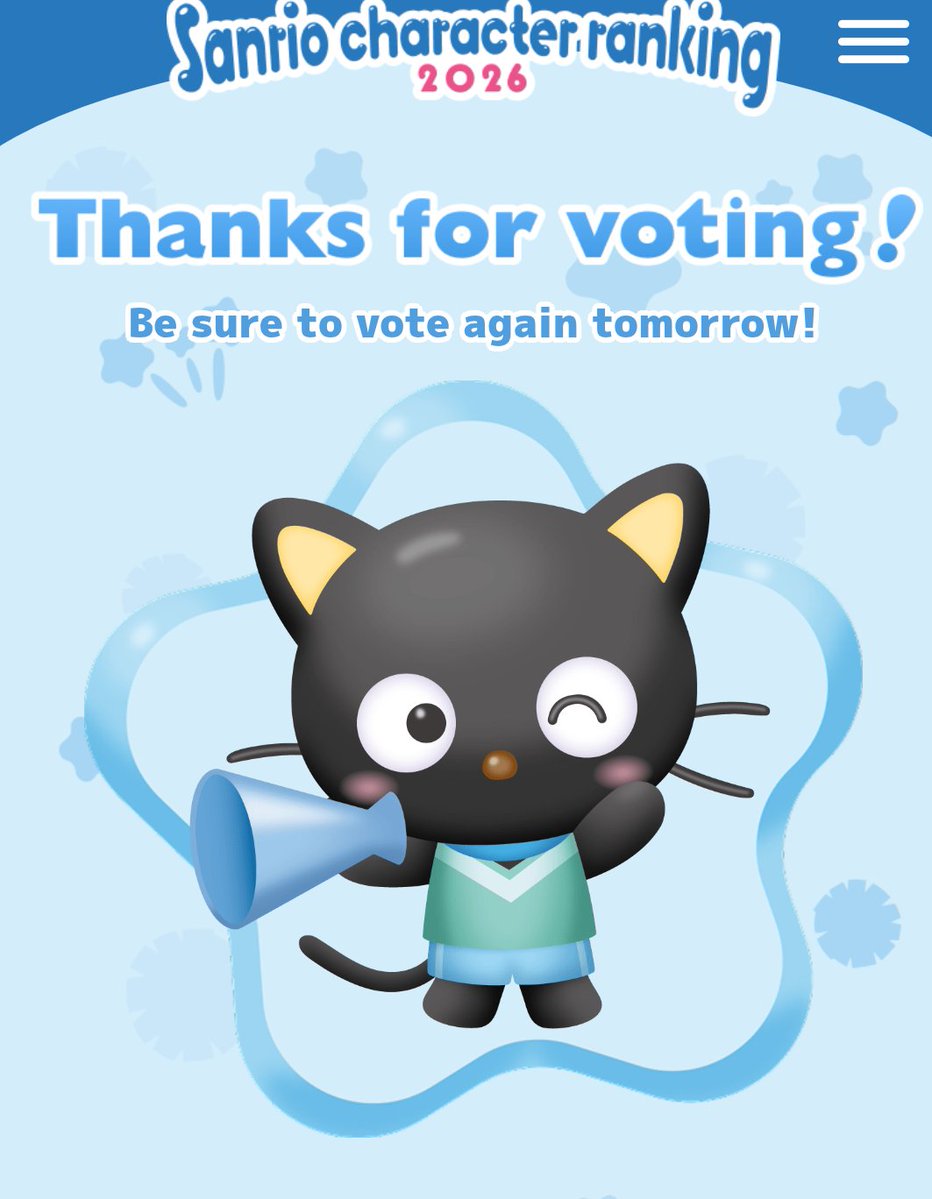 Reminder to vote for the best character #sanrio #sanriovote #sanriovoting #chococat #chocolatecat
