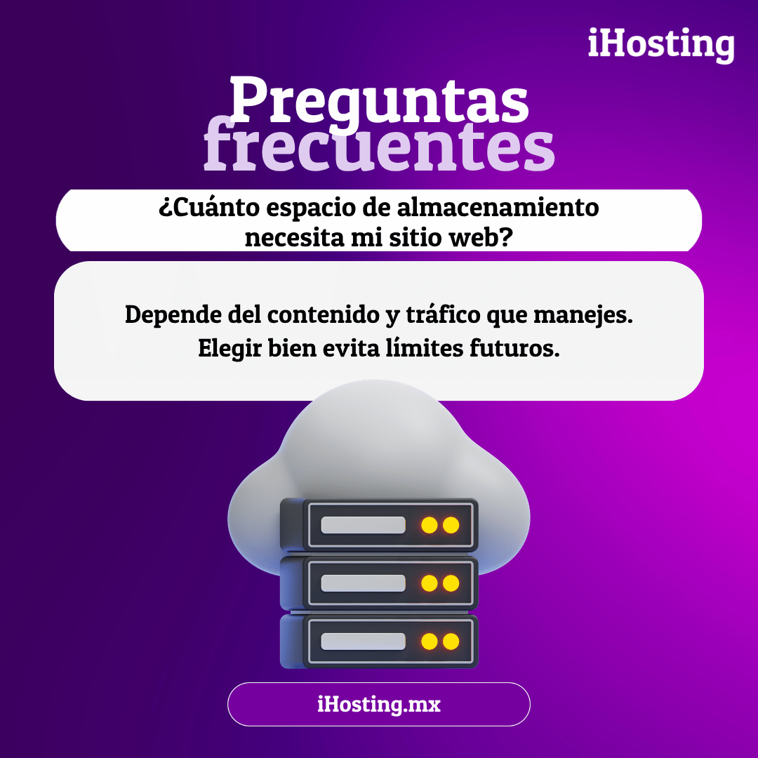 iHostingMX's tweet image. ❓ ¿Cuánto almacenamiento necesita tu sitio?
Depende del contenido y tráfico que manejes.
Elegir bien evita límites futuros.
#iHosting #WebHosting