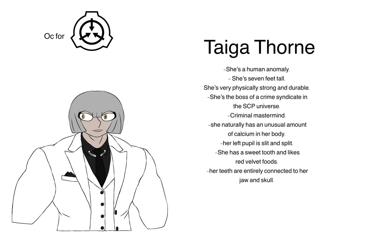 Kuperoid11's tweet image. New oc has been dropped off onto the head of the #scp fandom 
Cause I looked at a little bit of scp stuff and I got inspired to release Taiga Thorne into the world