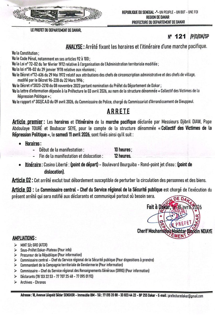 Collectif des familles de martyrs - Sénégal tweet media