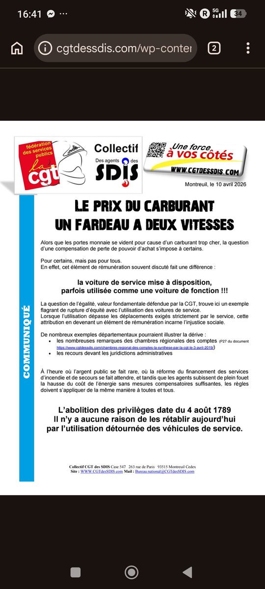 CGT des SDIS (@cgtdessdis) on Twitter photo 