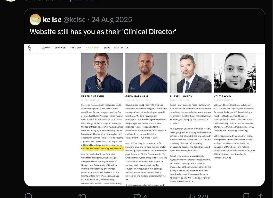 kcisc's tweet image. This raises more questions.
Adprac  - a commercial staffing agency.
Ms Soanes is the current lead ACP consultant, Heart of England NHSFT