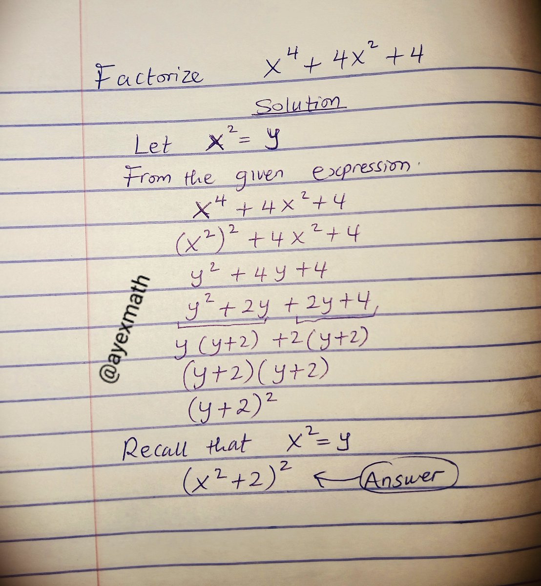ajohnfaluyi's tweet photo. Kindly drop any related question under factorization for us to get it solved together. 

#weekendvibes #maths #mathematics #mathisfun #ayexmathtutor https://t.co/LWPnzcdW5D
