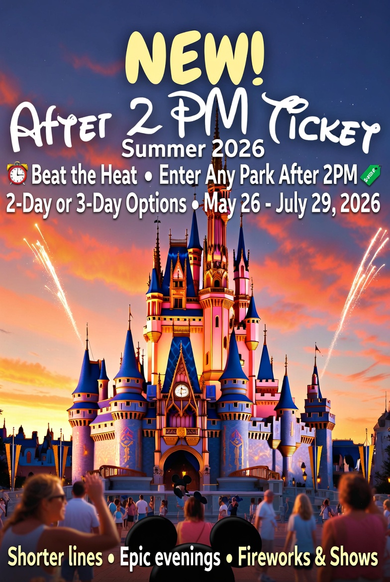 mouseEXP's tweet photo. 📷 Beat the summer heat at Walt Disney World with the brand new After 2 PM Ticket! 📷
What's included:
2-Day or 3-Day tickets
Enter any one theme park per day after 2:00 PM (Magic Kingdom, EPCOT, Hollywood Studios, or Animal Kingdom)
Valid for start dates from May 26 – July 29 https://t.co/DEwcZKCqQS