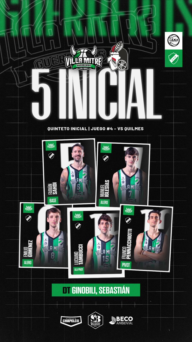 VM_Basket's tweet photo. 🏀 #LaLigaArgentina 

🖐🏼 Los cinco iniciales del tricolor.

👊🏼 ¡Vamos Guerreros!

#GuerrerosdeLiga
#ElClubdelaCiudad 🇦🇪 https://t.co/F1vK6pcta0