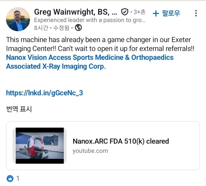 hans05611's tweet photo. $nnox $ai
Nanox arc machine has already been a game changer in our Exeter Imaging Center!! Can't wait to open it up for external referrals!! https://t.co/tpQfjFvtWj