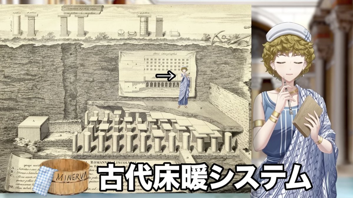 THERMARI1's tweet image. 帝国ローマ在住Vtuberミネルヴァです。
今回の動画のテーマは「もし古代ローマへタイムスリップしてもテルマエ通になれる入浴法」
うっかりこちらへ来てしまった場合は、ぜひお役立てください。SPERO TE FRUI HOC！
youtu.be/oihfiRIBzII?si… @YouTube 

#VTuber #古代ローマ #ヤマザキマリ #テルマエ