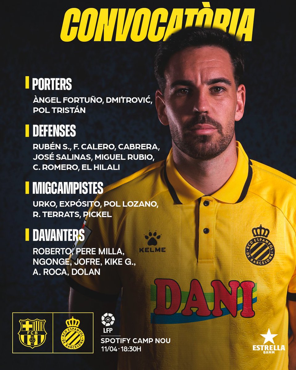 RCDEspanyol's tweet image. 📋 CONVOCATÒRIA | Llista per al derbi! #RCDE