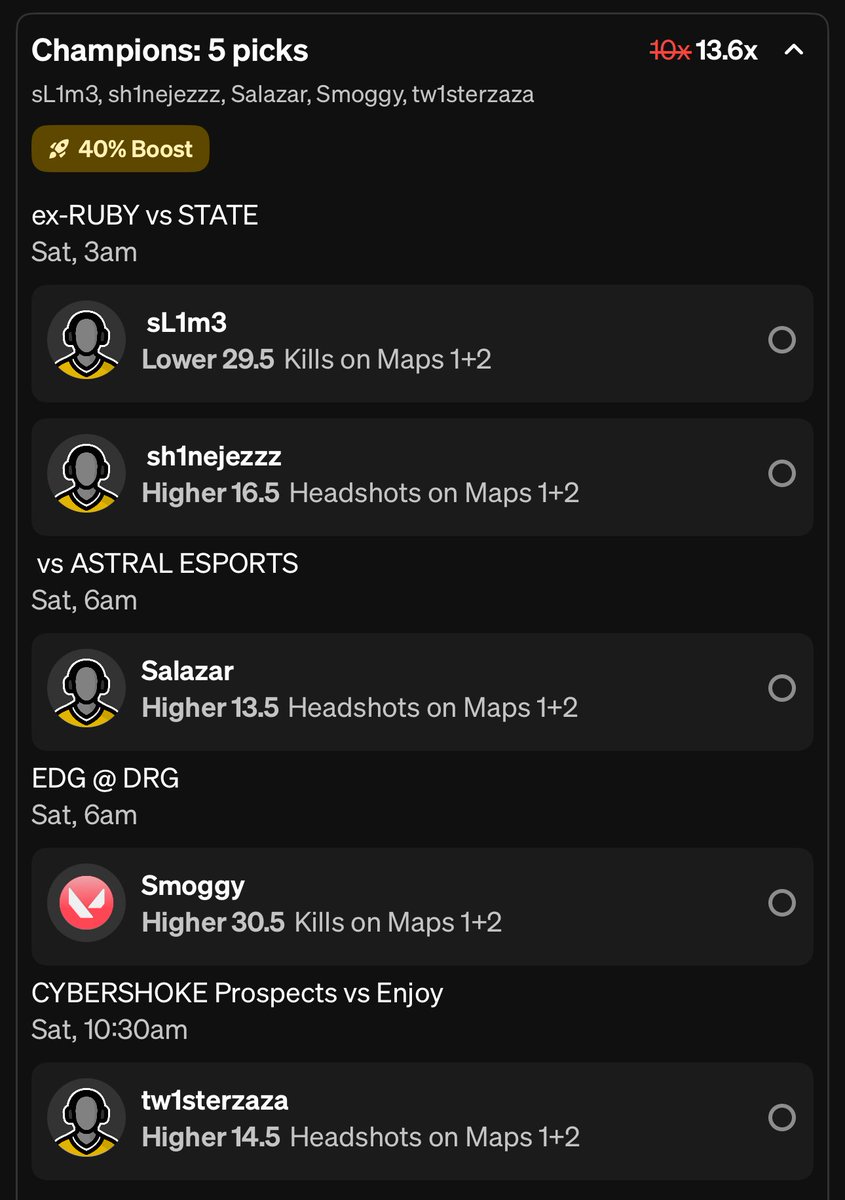 Underdog slip for tomorrow 🤝

Bottom 2 fav 2