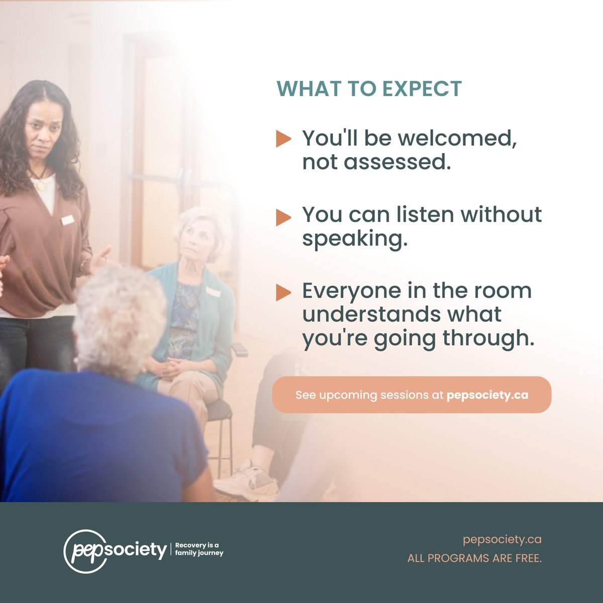 If you are a family member affected by a loved ones addiction, this one's for you.

No forms. No pressure. No explaining yourself from scratch.
Just a room full of people who get it. Here's what a PEP session actually looks like.

pepsociety.ca/upcoming-meeti…