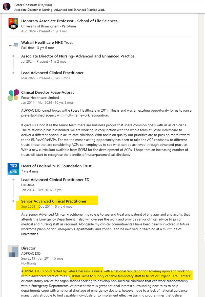 kcisc's tweet image. This raises more questions.
Adprac  - a commercial staffing agency.
Ms Soanes is the current lead ACP consultant, Heart of England NHSFT