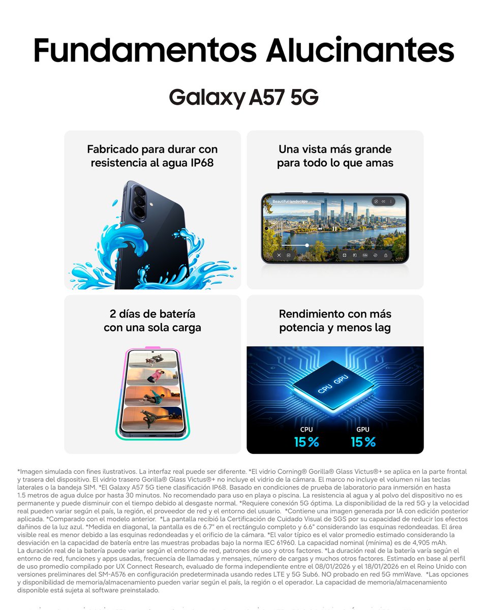 ¡Así de #Alucinantes son los nuevos #GalaxyA57 y #GalaxyA37 5G! Entra en una nueva era de lo alucinante, donde el diseño elegante se une al máximo rendimiento y a la potente cámara Nightography. ¿Estás listo para descubrir lo nuevo?

#LoAlucinanteEsParaTodos #Samsung