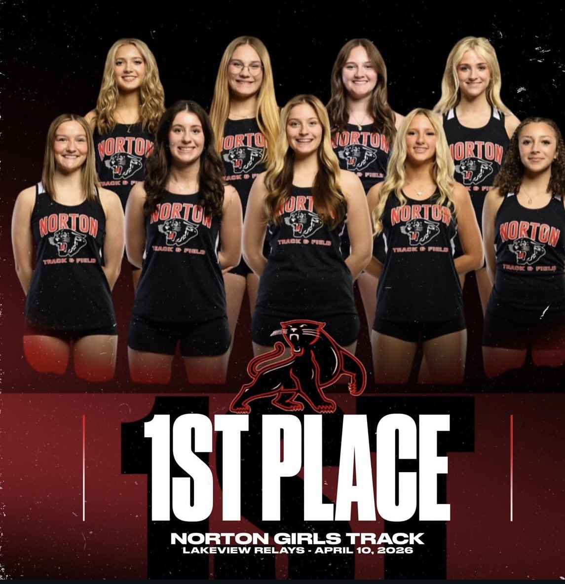 Jtskaggs1923's tweet photo. Let’s gooooo!!!!!! Awesome job by both teams tonight! The girls finished as the 1st-place overall winners of the Lakeview Relays, and the boys finished in 2nd. #GoPanthers! @nhsath_insider @NortonAth https://t.co/2MhydMzm54