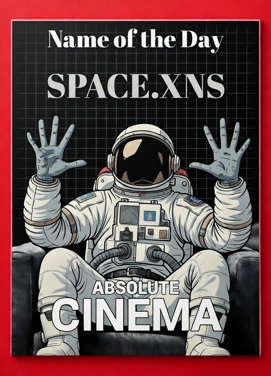 aiclaws's tweet photo. Name of the Day: space.xns

One word that defines infinity

The ultimate canvas.
Endless. Timeless. Yours forever.

Secure your forever name on the chain for 0.002 eth

Still available.

@xnsname